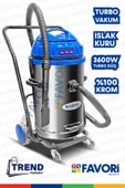 Profesyonel  Yüksek Vakum Gücü 3 Motorlu Islak -Kuru Krom Kazanlı Süpürge 3600W Aksesular Hediyeli - 2