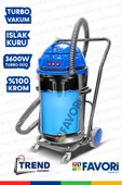 Profesyonel  Yüksek Vakum Gücü 3 Motorlu Islak -Kuru Krom Kazanlı Süpürge 3600W Aksesular Hediyeli - 3