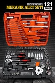 Profesyonel  Mekanik Krom Çelik  Premium Kalite 121 Parça Lokma Takımı 1/2-1/4-3/8 Full Set - 3