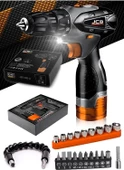 Proxtech 31PCS JSR1800  Professionel Akülü Vidalama Matkap,mini Pense,yankeski,karkaburun,tornavida - 4