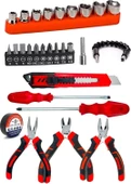 Proxtech 31PCS JSR1800  Professionel Akülü Vidalama Matkap,mini Pense,yankeski,karkaburun,tornavida - 2
