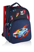 Lugmo 3 Lü İlkokul Çanta Seti Erkek Çocuk Çantası Astarlı Pedli Araba thumbnail 2