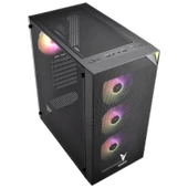 VENTO - VG3400S Mid Tower, 650W 80+ Siyah, Temperli Cam, RGB, ATX GAMING KASA - 2