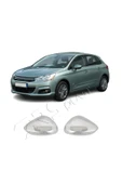 ServetDizaynOto  Citroen C4 Uyumlu 2010-2015 Krom Ayna Kapağı 2 Parça Paslanmaz Çelik - 2