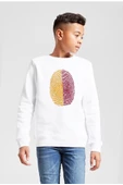 Sarı Kırmızı Parmak İzi Beyaz Çocuk 2ip Sweatshirt - 1