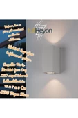 fullreyon Çift Yönlü Beyaz Kasa Modern Bahçe Duvar Apliği, IP65 Sınıfı Plastik Kasa İç ve Dış Mekan Armatür - 1