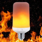 3 Işık Modlu, Alev Efektli, 5 Watt, E27 Duy Led Ampul, Alev Efektli Çok Kaliteli Birinci Sınıf Ampul - 2