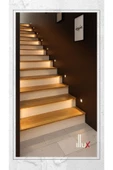 fullreyon Mat Siyah Metal Kasa 3 Watt Kare Sensörlü Gün Işığı Iç Mekan Merdiven Ve Basamak Armatürü - 1