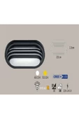 ECONA Full Reyon 20w Dış Mekan Dekoratif Oval Siyah Kasa Kafesli (6500K) - 2