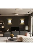 fullreyon 10 Watt, AMBER IŞIK Led Armatür, Modern Işık Desenli Aplik, Haiti Desen Armatür, İç Dış Mekan Aplik - 4