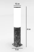 fullreyon 41 Cm E27 Duylu, Mermer Desen Bahçe Duvar, Çim, Yürüyüş Yolu Armatürü, Dekoratif Set Üstü Kule Aplik - 4