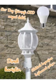 fullreyon Günışığı Ampul Dahil Direk Üstü Bahçe Aydınlatma Armatürü, (DİREK HARİÇ) E27 Duy Bahçe Duvar Aplik - 5
