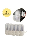 fullreyon 5 Adet 1 Watt Beyaz Işık, Çok Kaliteli, Fişli, Aç - Kapa Düğmeli Gece Lambası, 8 Cm Gece Lambası - 1