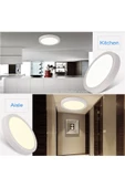 fullreyon 18 Watt Yuvarlak Beyaz Metal Kasa 3200 Kelvin Ultra Kaliteli Sıva Üstü Led Tavan Armatürü, Led Panel - 2