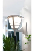 fullreyon E27 Duylu, 10 Watt Beyaz Işık Led Ampul Dahil, BEYAZ KASA İç ve Dış Mekan Bahçe, Balkon Apliği - 2