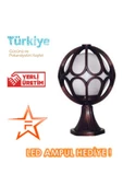 Ferstar Aydınlatma Set Üstü Bakır Rengi Çiçek Fener Aplik Bahçe Aydınlatma Armatürü thumbnail 1