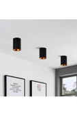 fullreyon 10 x 6 Cm Metal Kasa 7 Watt AMBER IŞIK Gu10 Duy Sıva Üstü Tavan Armatürü Modern Metal Tavan Aplik - 5