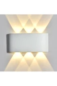 fullreyon 10 Watt, AMBER IŞIK Led Armatür, Modern Işık Desenli Aplik, Haiti Desen Armatür, İç Dış Mekan Aplik - 2