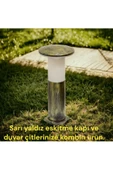 fullreyon 10 Watt Beyaz Işık, Antik Eskitme 41 Cm, E27 Duylu Mantar Aplik, Bahçe, Çim, Teras, Duvar Armatürü - 2