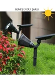 luxshome Güneş Enerjili Kazıklı Solar Armatür, Çiçek, Çim, Ağaç Aydınlatma Armatürü Yeşil Işık thumbnail 7