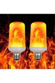 fullreyon 2 Adet 3 Işık Modlu, Alev Efektli, 5 Watt, E27 Duy Led Ampul, Alev Efektli Çok Kaliteli Led Ampul - 1