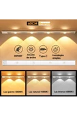 fullreyon 60 Cm, Sensörlü, Şarjlı, 3 Işık Renkli, Alüminyum Kasa, Işık Desenli, Çok Amaçlı Modern Led Aplik - 1