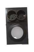 fullreyon Antrasit Metal Kasa, Çift Prizli, 2,5 Watt BEYAZ IŞIK Ledli Aç - Kapa Düğmeli Tezgah, Dolap Armatürü - 6