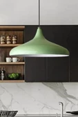fullreyon Modern Metal Sarkıt, Salon, Hol, Mutfak Avizesi, Fıstık Yeşili Metal Avize 36 Cm Çapında Metal Avize - 1