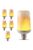 fullreyon 5'li Paket 3 Işık Modlu, Alev Efektli 5 Watt, E27 Duy Led Ampul, Alev Efektli Çok Kaliteli Led Ampul - 5