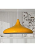 fullreyon Modern Metal Sarkıt, Salon, Hol, Mutfak Avizesi, Sarı Renk Metal Avize, 36 Cm Çapında Metal Avize - 8