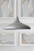 fullreyon Modern Metal Sarkıt, Salon, Hol, Mutfak Avizesi, Gri Renk Metal Avize, 36 Cm Çapında Metal Avize - 5