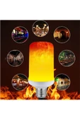 fullreyon 2 Adet 3 Işık Modlu, Alev Efektli, 5 Watt, E27 Duy Led Ampul, Alev Efektli Çok Kaliteli Led Ampul - 5