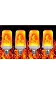 fullreyon 4'lü Paket 3 Işık Modlu, Alev Efektli 5 Watt, E27 Duy Led Ampul, Alev Efektli Çok Kaliteli Led Ampul - 1