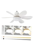 fullreyon Çok Kaliteli, 3 Işık Modlu, Pervaneli, Kumandalı Serinleten Led Ampul, 62 Watt Pervaneli Fan Ampul - 5