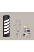 ECONA 24w Siyah Kasa Dış Mekan Led Aplik Oval Çerçeveli 6500k - 2