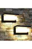 fullreyon 3000K Günışığı 18 Watt Bahçe Duvar Apliği, Villa Dış Cephe Aplik, Kapı Giriş Aplik, Modern Led Aplik - 2