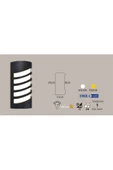 ECONA 24w Siyah Kasa Dış Mekan Led Aplik Oval Çerçeveli 6500k - 1
