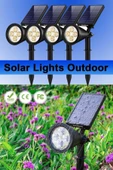 fullreyon 4 Adet, 7 Watt AMBER IŞIK Kaliteli Solar Armatür, Güneş Enerjili Çim, Çiçek, Ağaç, Bahçe Armatürü - 1