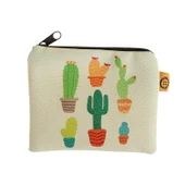 ÇOKLU KAKTÜS TASARIMLI SÜET BOZUK PARA CÜZDANI - 1