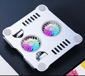 Çift Fanlı Dizüstü Bilgisayar Soğutma Standı Güçlü Soğutma Performanslı Notebook Soğutucu Stand Pro thumbnail 2
