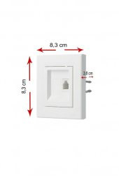 Schneider Asfora Beyaz 1*RJ45 Data Priz - Çerçeveli - 2