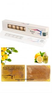 1 KUTU RUŞUR TAŞI VE RUŞUR TAŞI SABUNU LİMON ÖZLÜ KABAK LİFLİ - 1