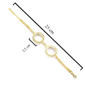 İki Yarımlı Çerçeve Bileklik Altın Kaplama Zirkon Taşlı Kelepçe BLK-1044 thumbnail 3