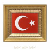 45x52cm Türk Bayrağı Çerçeveli Tablo - 1