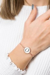 Soobepark Harf Bileklik O Harfi Asansörlü Ayarlanabilir Rose Gold Renk - 2