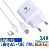 Samsung Galaxy A20 Hızlı Şarj Tyepc Samsung A20s Şarj Aleti Type-C - 1