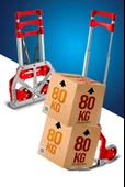 Profesyonel Teleskopik 80 kg Kapasiteli Koli Yük Paket Taşıma Arabası El Arabası Uzayan Sap thumbnail 4