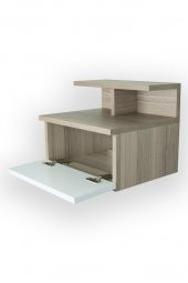 Çok Amaçlı Başucu Komodin Şifonyer Raf Ahşap Mini Organizer Yatak Odası Duvara Monte Komidin - 2