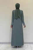 Taş İşleme Detaylı Yelekli Elbise Takım 3838 Mint thumbnail 2