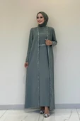 Taş İşleme Detaylı Yelekli Elbise Takım 3838 Mint thumbnail 1
